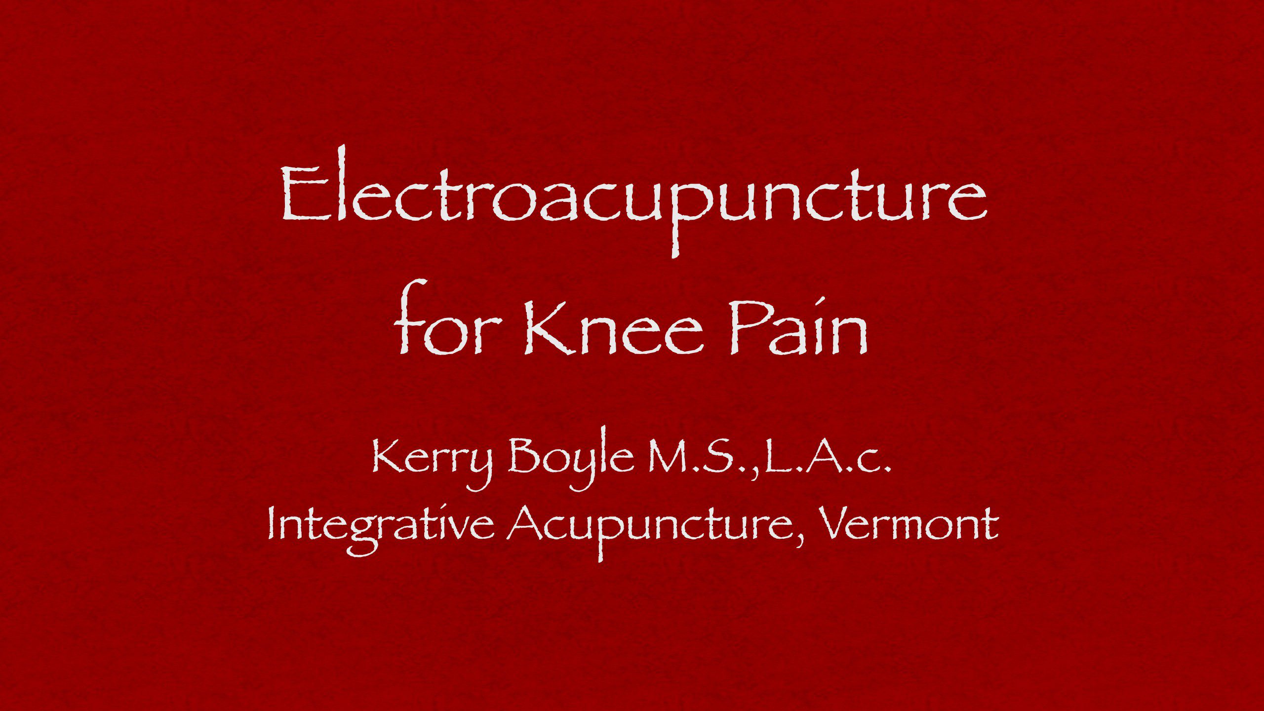 Electroacupuncture For Knee Pain
