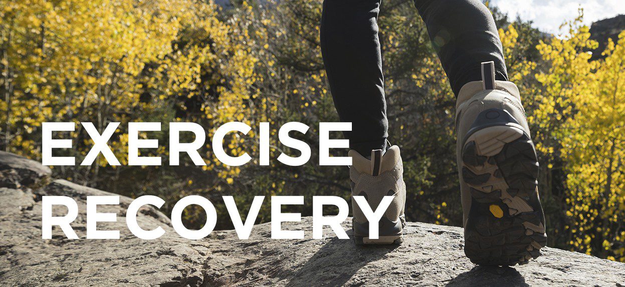 Exercise recover: person hiking during the fall