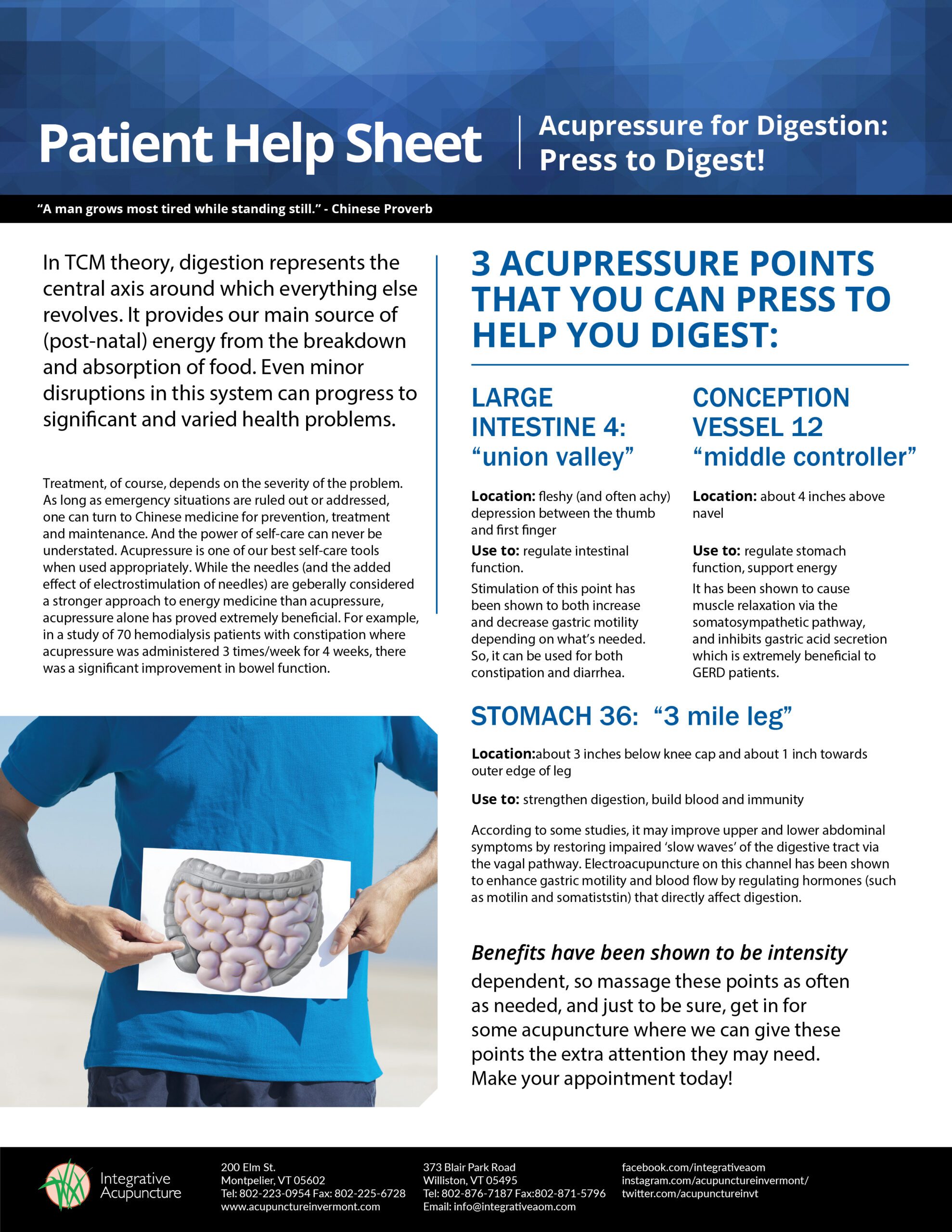 Patient help sheet for digestion