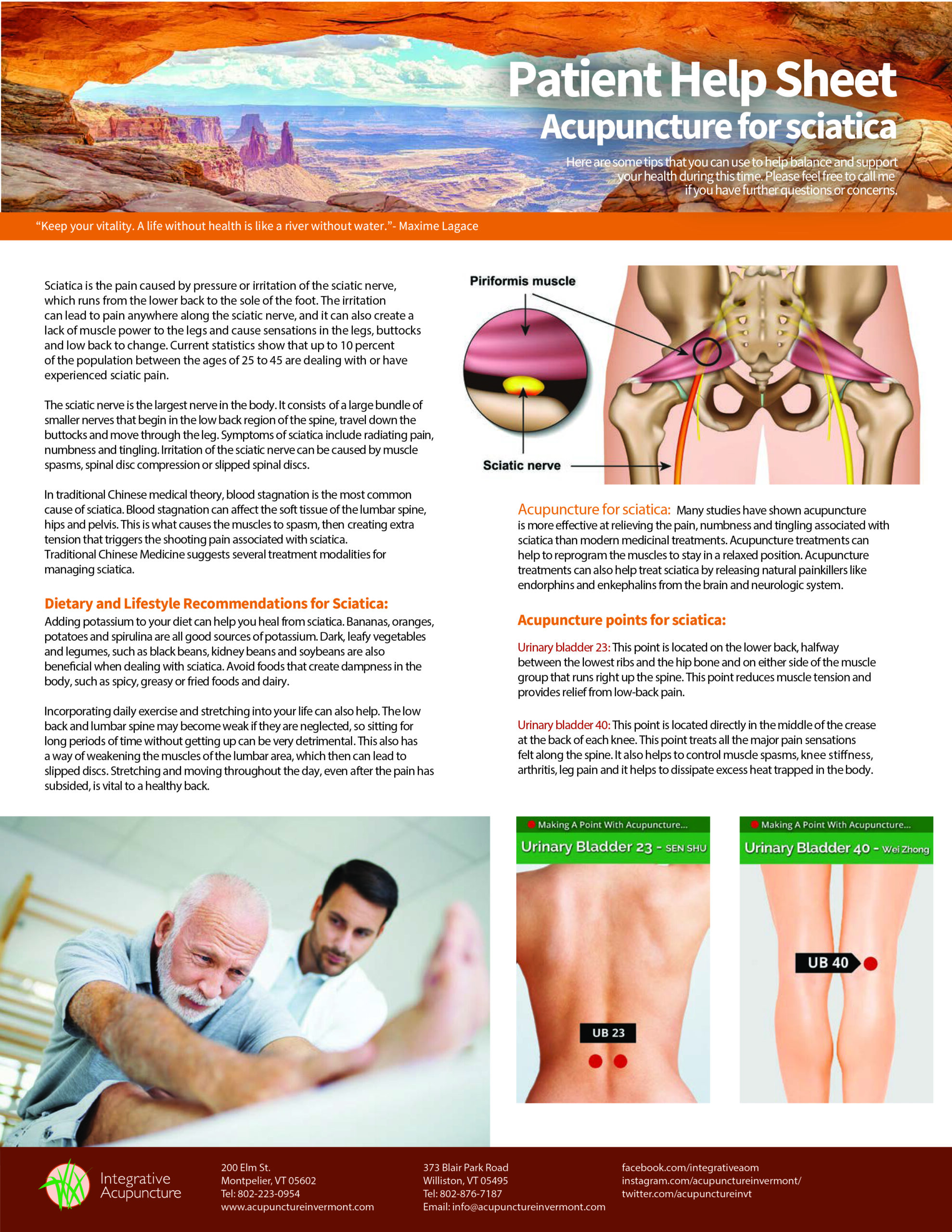 Patient Help Sheet Acupuncture for sciatica