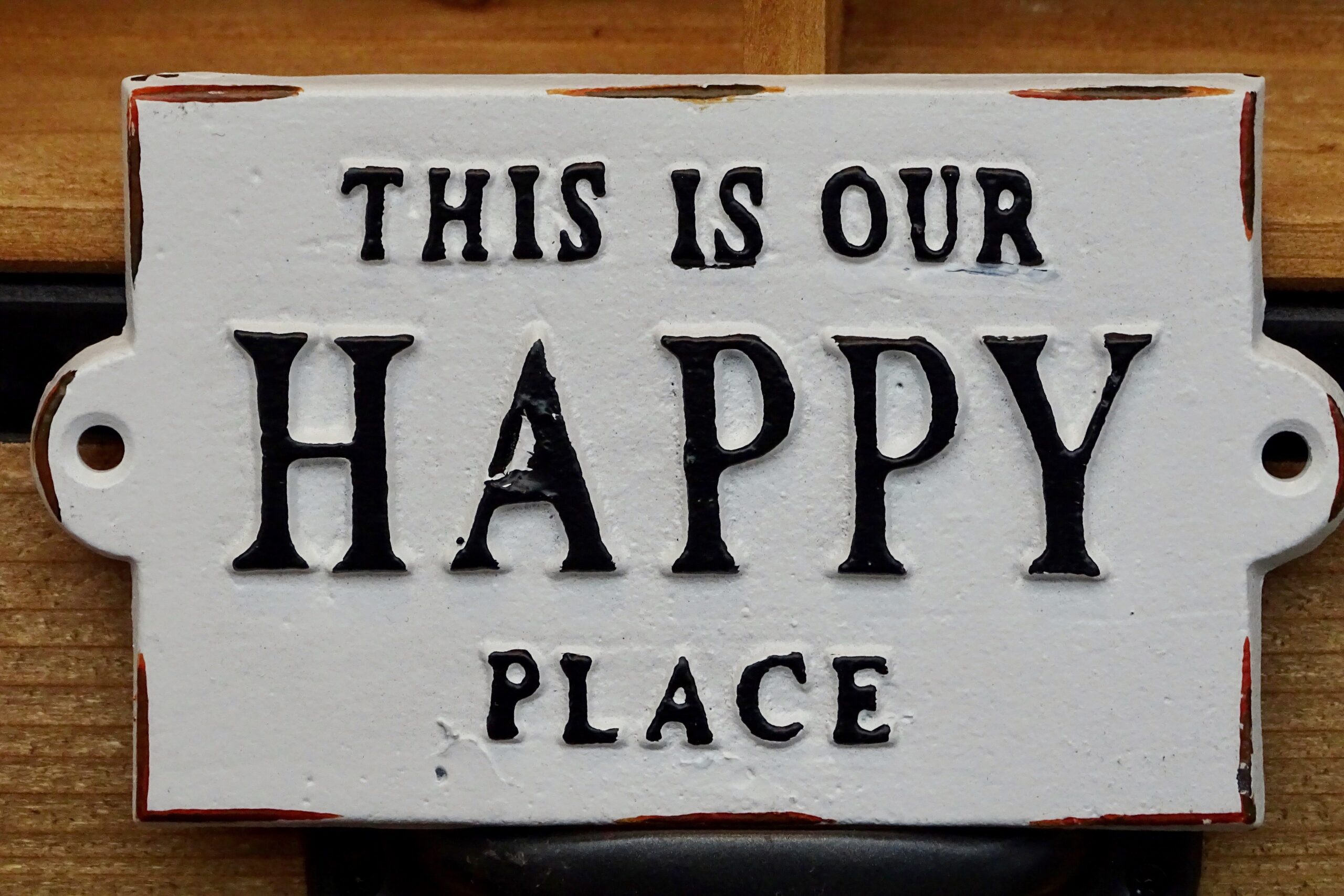 "this is our happy place" plaque for positivity