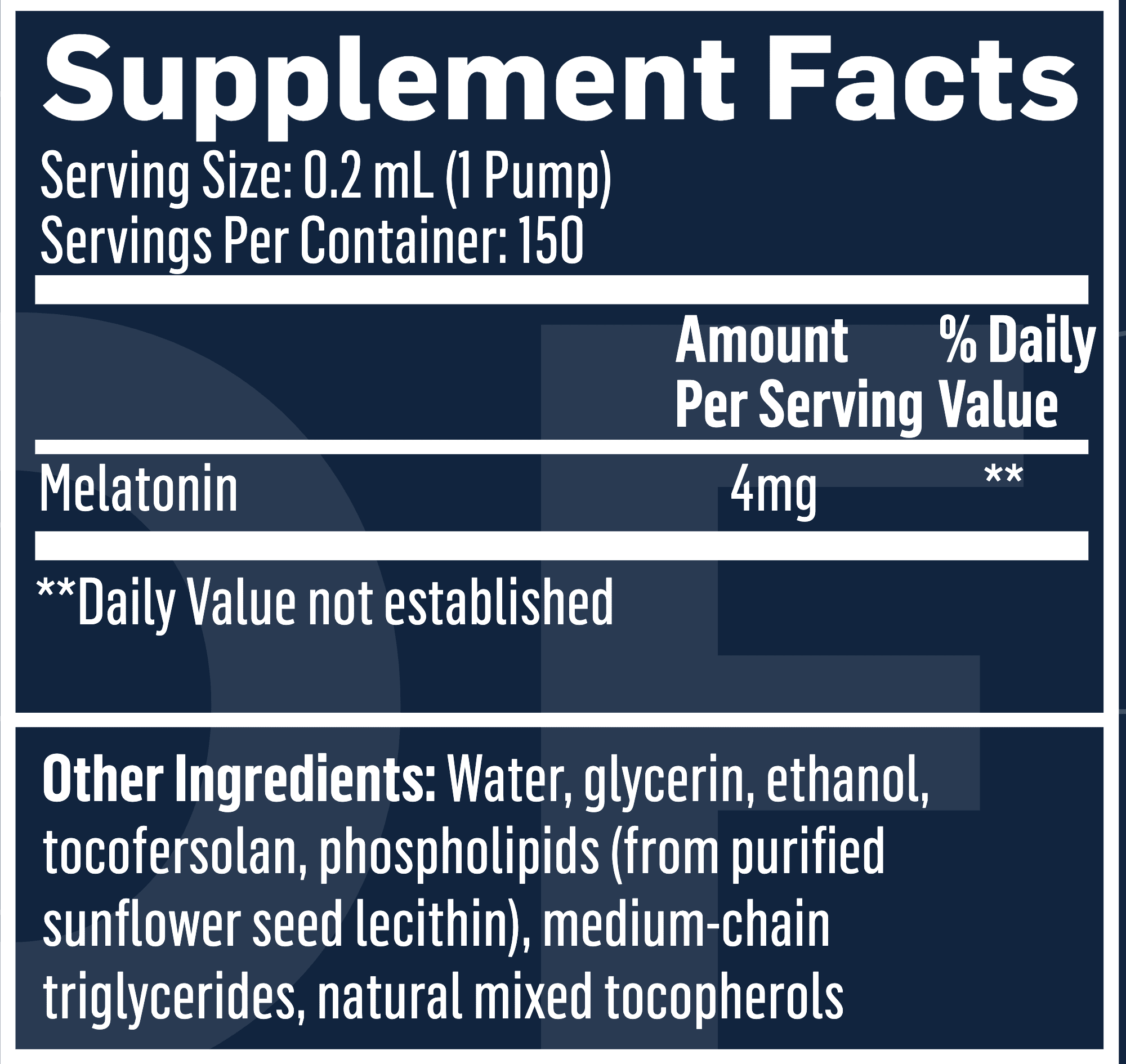 Quicksilver Melatonin Supplement Facts