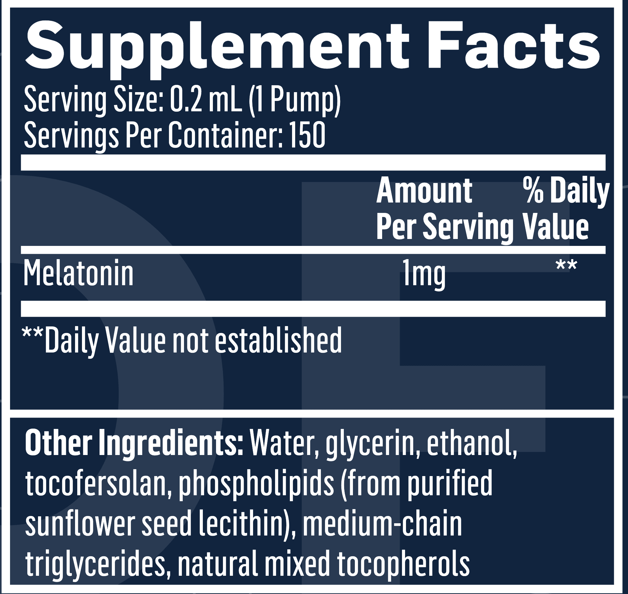 Quicksilver Melatonin Supplement Facts