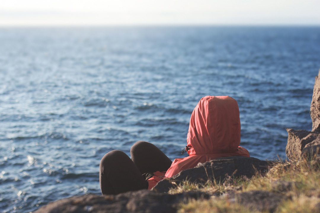 Sitting by the ocean