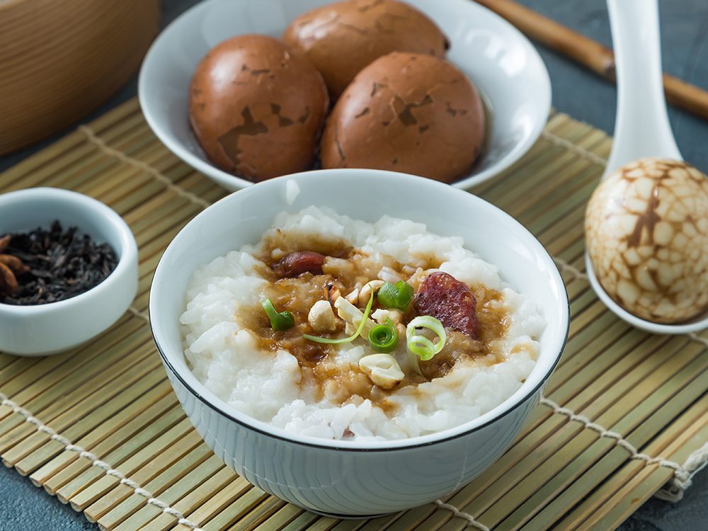 Congee or rice porridge in a bowl